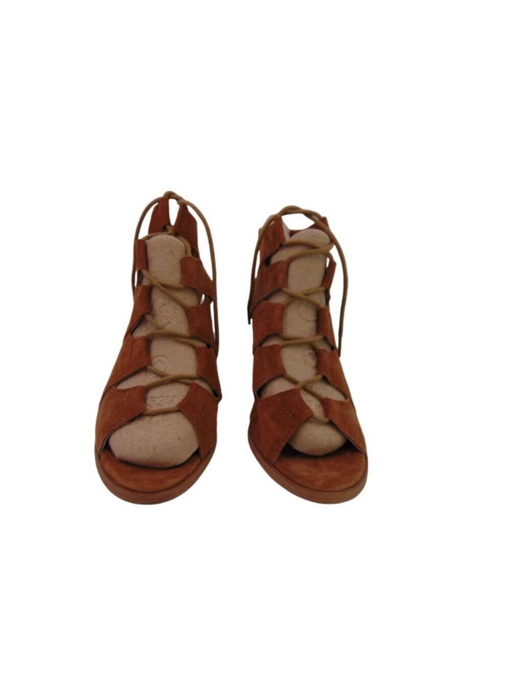 Diba True Tren Dee Brown Suede Lace Up Heels Size 10 Gladiator Shoes Lace Up - Picture 5 of 11